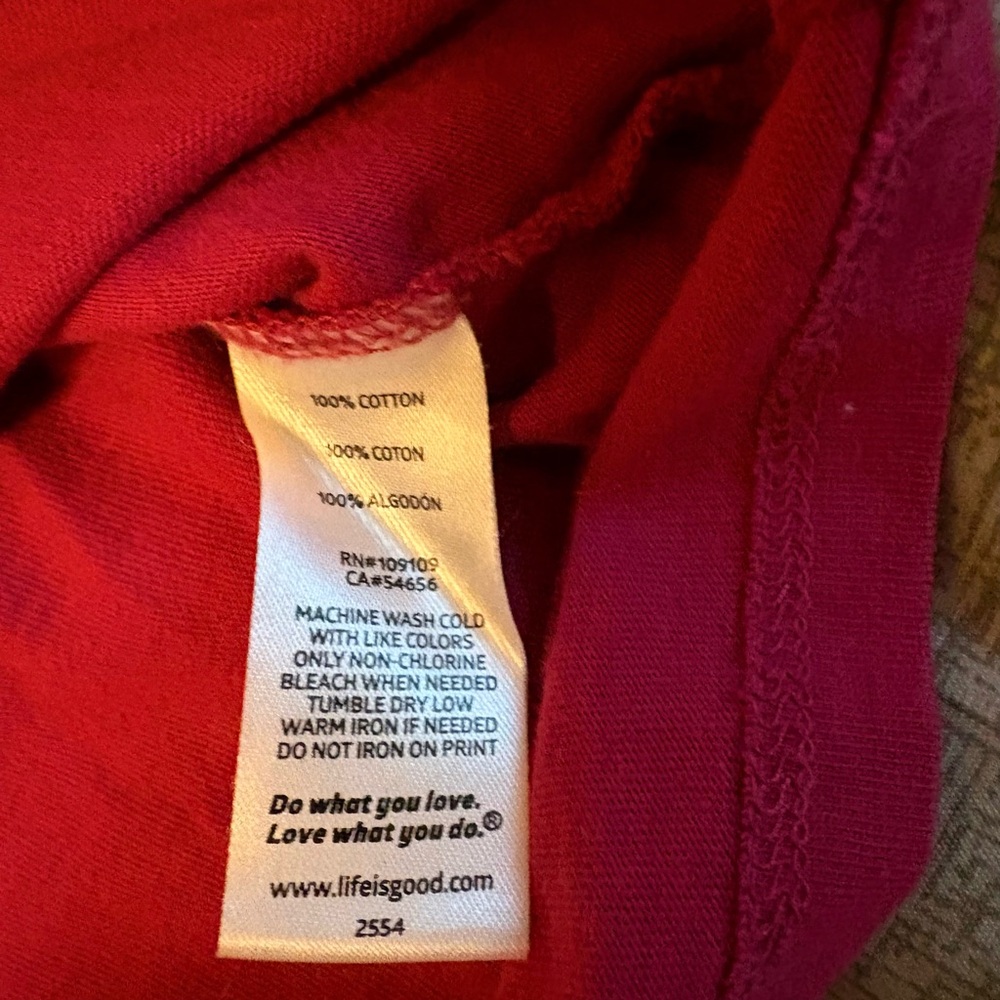 Life Is Good Red Long Sleeve Tee - Picture 4 of 6